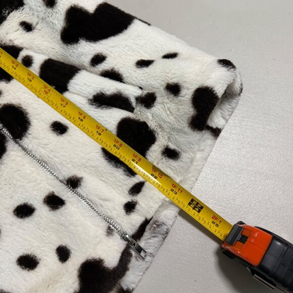 12th Tribe Cow Print Sherpa Lined Full Zip Winter Jacket Coat Womens Medium NEW - Picture 9 of 9